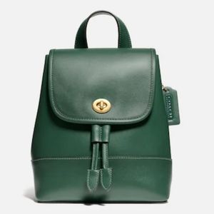 Coach turnlock backpack emerald green